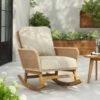 e0b0f9d3-907e-4da9-8524-b3d6a1901cf0.jpg Contemporary Minimalist Ivory Wicker Rocking Chair With Soft Polyester Cushions And Durable Wooden Frame,