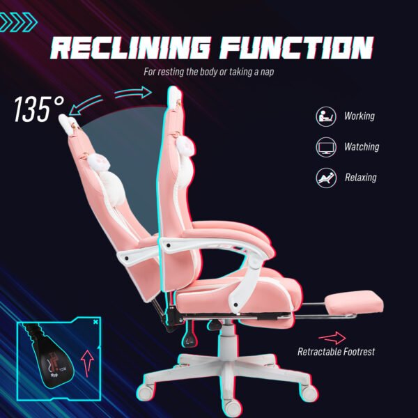Cute Racing Gamer Chair, Pink