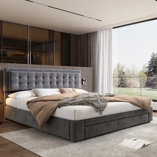 Upholstered Bed,Super King Size Bed-6ft180x200cm