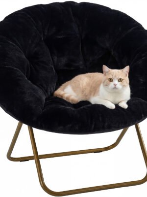 Comfortable Disc Chairs Faux Fur Furniture Bedroom Living Room  Size White