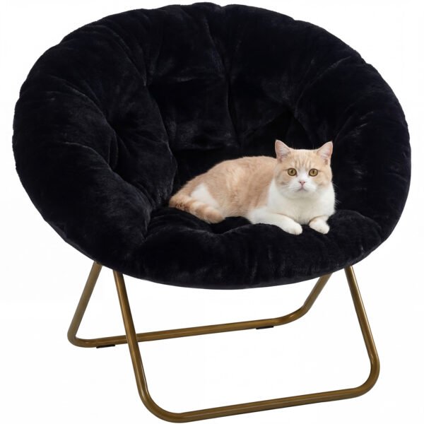 Comfortable Disc Chairs Faux Fur Furniture Bedroom Living Room  Size White