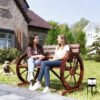 41" Wooden Wagon Wheel Bench