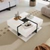 Coffee Table, Table With 4 Drawers, 78x78x36cm