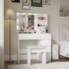 Vanity, Makeup Vanity Desk Set With Mirror & Light