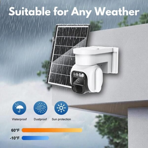 Cellular Security Camera Outdoor Wireless, No WiFi Needed Solar Powered 4G LTE Camera, 2K Color Night Vision, PIR Motion Sensor, 360 Live View, Two-Way Audio, SIM Card & SD Card Included