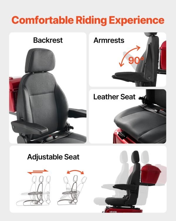 Heavy Duty 4-Wheel Mobility Scooters For Seniors & Adults,