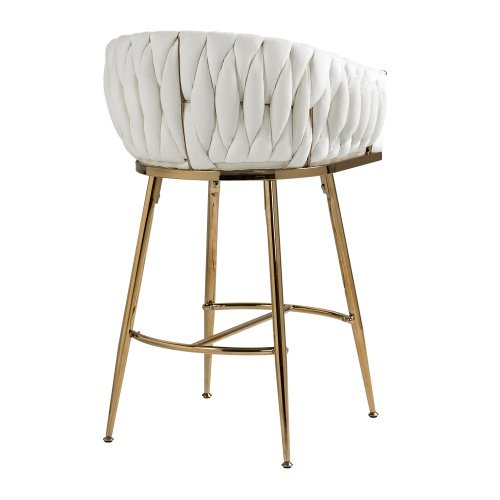 ec255f50-570f-4146-b90b-d0c862e40a4d.jpg 26 Counter Height Bar Stools Velvet Kitchen Island Counter Bar Stool With Hand- Wave Back,golden Chromed Base And Footrest