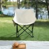 2PCS Outdoor Camping Chairs Folding Portable, Carry Bag ,Beige