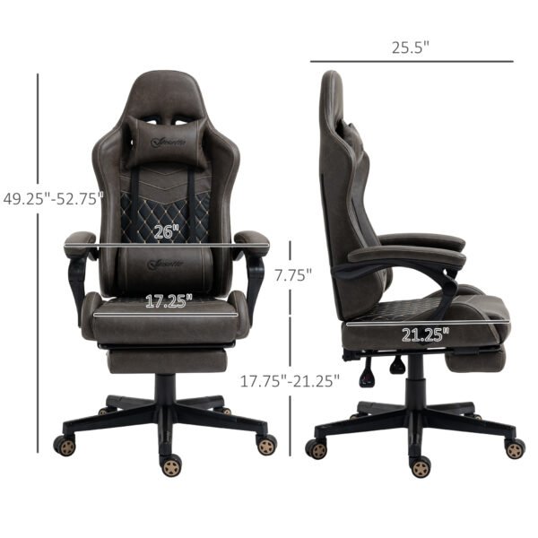 Racing Gaming Chair Diamond PU Leather Office Gamer Chair High Back Swivel Recliner with Footrest