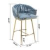 ee0611ab-8861-4bd9-ba7f-596176aa689f.jpg 26 Counter Height Bar Stools Velvet Kitchen Island Counter Bar Stool With Hand- Wave Back,golden Chromed Base And Footrest