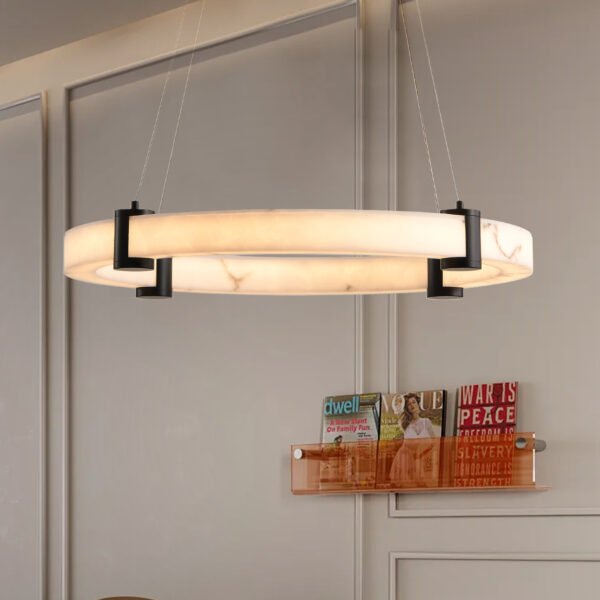 f214e76c-ce99-4297-964e-742762adce8a.jpg Modern LED Pendant Light, 24-Inch Round Hanging Chandelier With Adjustable Height,