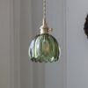 f7f60fe4-302f-415b-b3b7-3cccb137b683.jpg Retro Copper Glass Amber Little Flower Single-head Bedroom Simple Chandelier