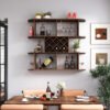 Large Wall Mounted 3 Tier  Rustic Bottle Wine Rack