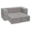 4Pcs Modular Kids Play Couch, Grey