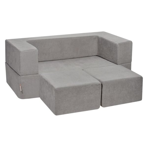 4Pcs Modular Kids Play Couch, Grey