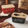 Household Cheese Box Butter Tray Ceramic Butter Box With Knife