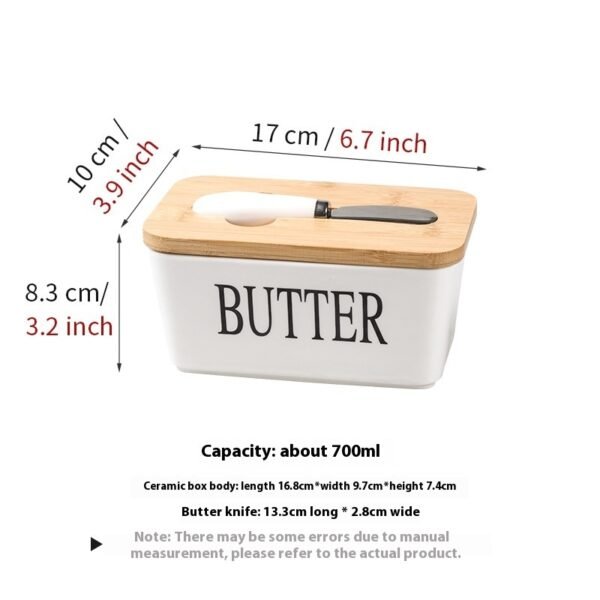 Household Cheese Box Butter Tray Ceramic Butter Box With Knife