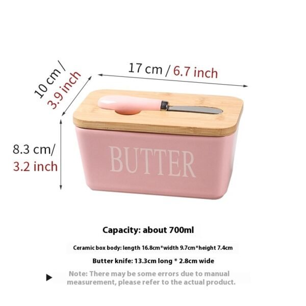 Household Cheese Box Butter Tray Ceramic Butter Box With Knife