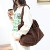 2b3c963a-4ecb-449f-8dc2-d64ebedec46e.jpg Ins Corduroy Shoulder Bags Drawstring Multi-pocket Handbag Women Underarm Bags