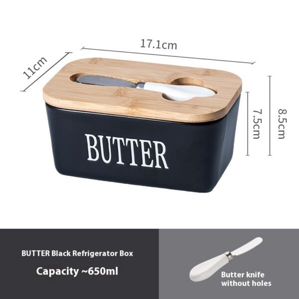Household Cheese Box Butter Tray Ceramic Butter Box With Knife