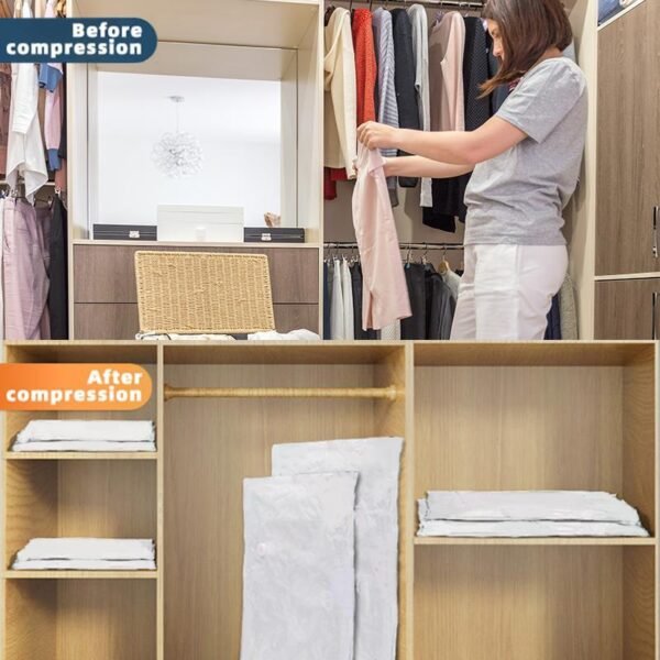 434271c8-b6ab-4d55-853b-078f502d2eab.jpg Eco-Friendly Clothes And Bedding Space-Saving Compression Bags, 4 Medium Bags, 4 Large Bags, 2 Extra Large Bags With Pump