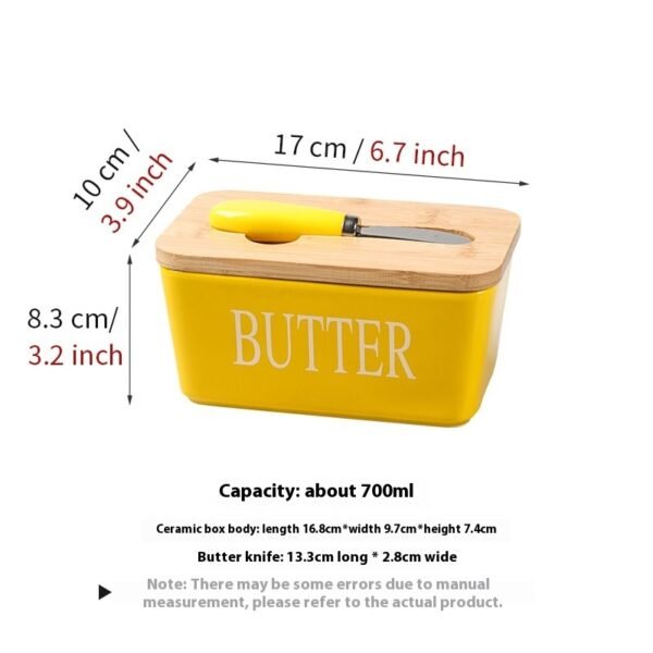 Household Cheese Box Butter Tray Ceramic Butter Box With Knife