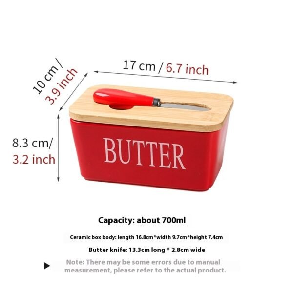 Household Cheese Box Butter Tray Ceramic Butter Box With Knife
