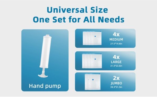 9684de60-bf3a-4fe5-9f8b-b850ea749e77.jpg Eco-Friendly Clothes And Bedding Space-Saving Compression Bags, 4 Medium Bags, 4 Large Bags, 2 Extra Large Bags With Pump