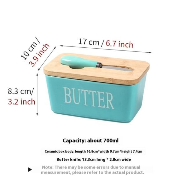 Household Cheese Box Butter Tray Ceramic Butter Box With Knife
