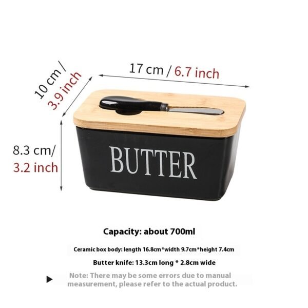 Household Cheese Box Butter Tray Ceramic Butter Box With Knife
