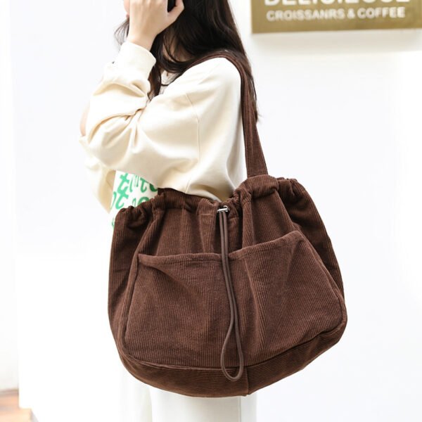 ede4c686-cdcf-4c66-92d6-33c8ccc73032.jpg Ins Corduroy Shoulder Bags Drawstring Multi-pocket Handbag Women Underarm Bags