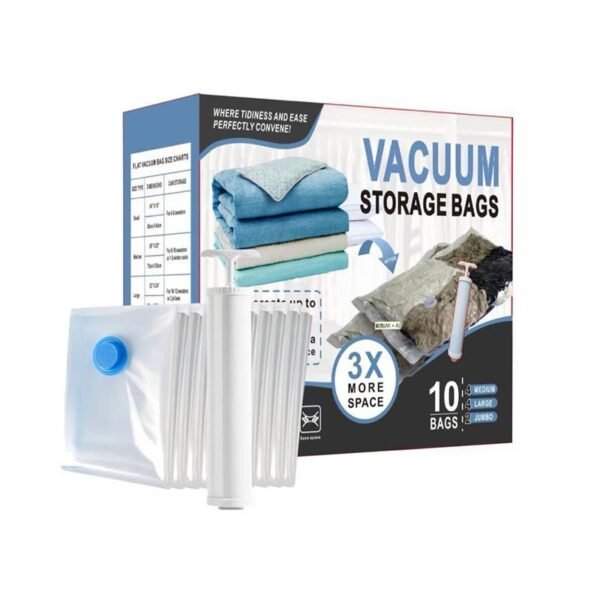 f58f4847-ca67-4df4-834a-87642f4e10b6.jpg Eco-Friendly Clothes And Bedding Space-Saving Compression Bags, 4 Medium Bags, 4 Large Bags, 2 Extra Large Bags With Pump